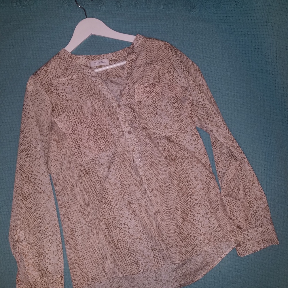 Snake Print CK button Down blouse